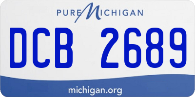 MI license plate DCB2689