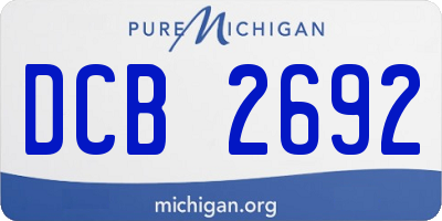 MI license plate DCB2692