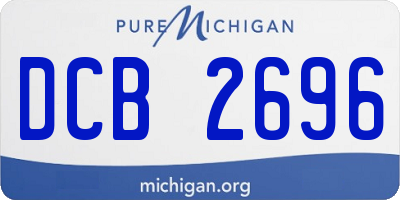 MI license plate DCB2696