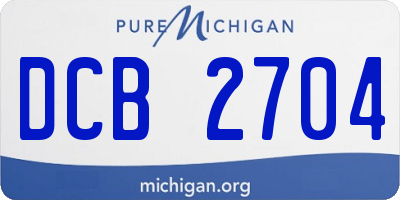 MI license plate DCB2704