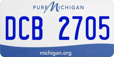 MI license plate DCB2705
