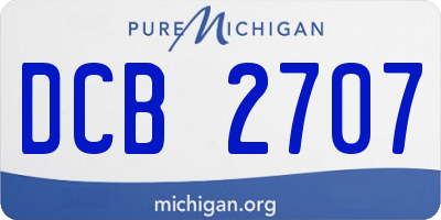 MI license plate DCB2707
