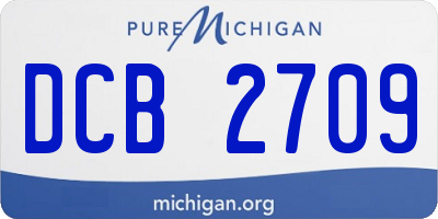 MI license plate DCB2709