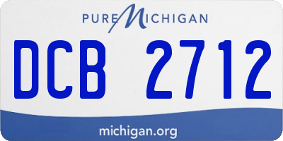 MI license plate DCB2712
