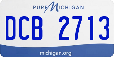 MI license plate DCB2713