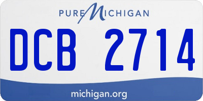 MI license plate DCB2714