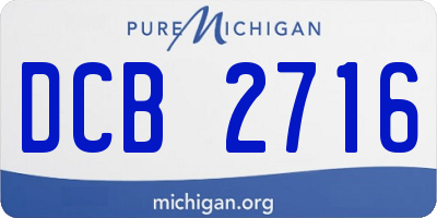 MI license plate DCB2716