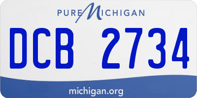 MI license plate DCB2734