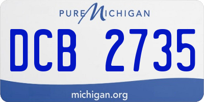 MI license plate DCB2735