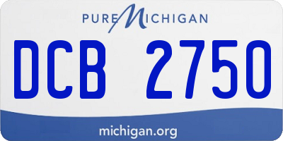 MI license plate DCB2750