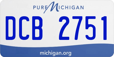 MI license plate DCB2751