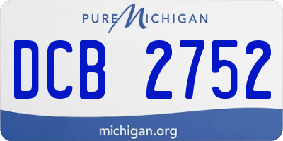 MI license plate DCB2752