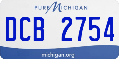MI license plate DCB2754