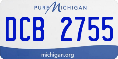 MI license plate DCB2755