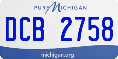 MI license plate DCB2758