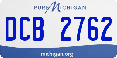 MI license plate DCB2762