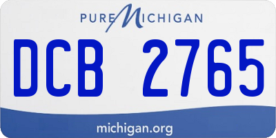 MI license plate DCB2765