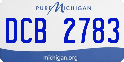 MI license plate DCB2783