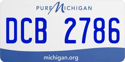 MI license plate DCB2786