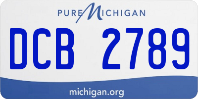 MI license plate DCB2789