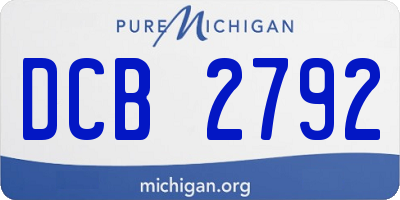 MI license plate DCB2792