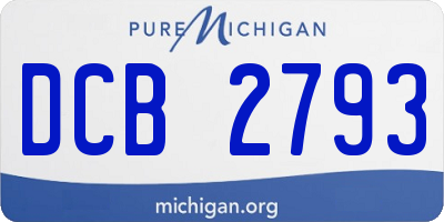 MI license plate DCB2793