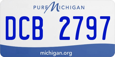 MI license plate DCB2797