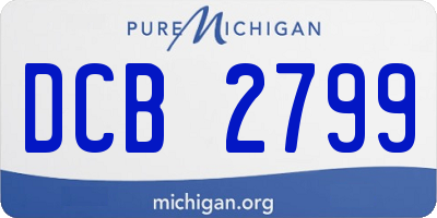 MI license plate DCB2799