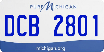 MI license plate DCB2801
