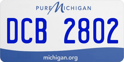 MI license plate DCB2802