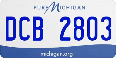 MI license plate DCB2803