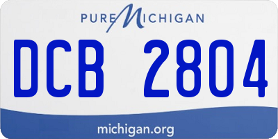 MI license plate DCB2804