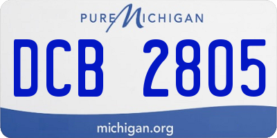 MI license plate DCB2805