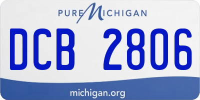 MI license plate DCB2806