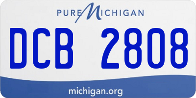MI license plate DCB2808