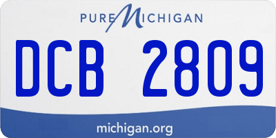 MI license plate DCB2809