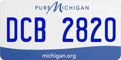 MI license plate DCB2820