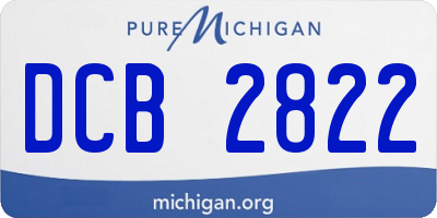 MI license plate DCB2822