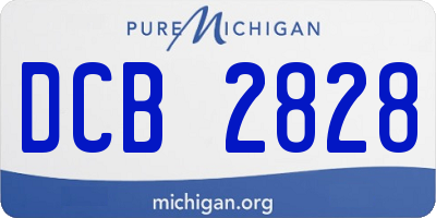 MI license plate DCB2828