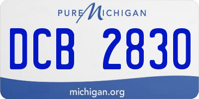 MI license plate DCB2830
