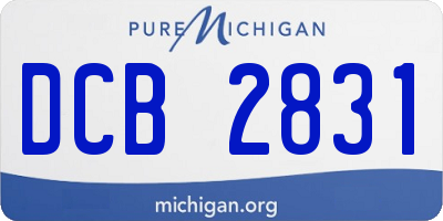 MI license plate DCB2831
