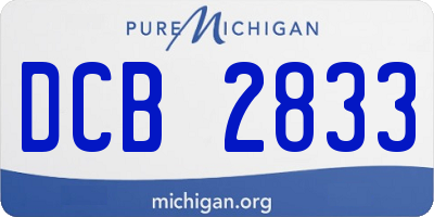 MI license plate DCB2833