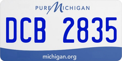 MI license plate DCB2835