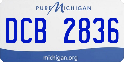 MI license plate DCB2836
