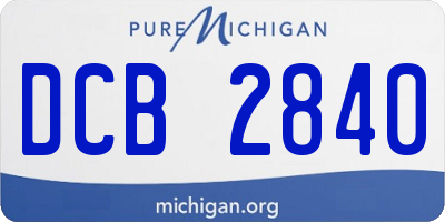 MI license plate DCB2840