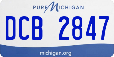 MI license plate DCB2847