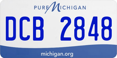 MI license plate DCB2848