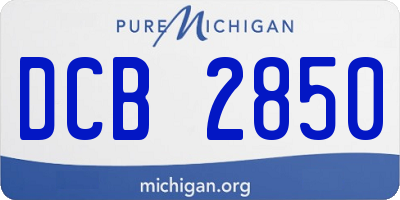 MI license plate DCB2850