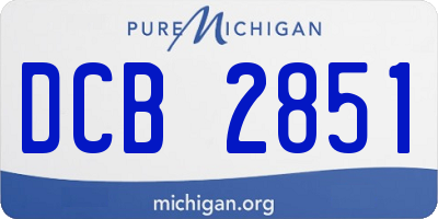 MI license plate DCB2851
