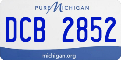 MI license plate DCB2852